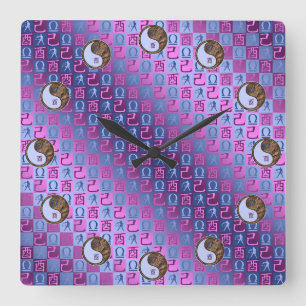 Horloge Carrée Balance & Coq de Terre