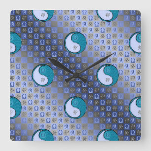 Horloge Carrée Balance & Lapin d'Eau