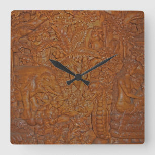 Horloge Carrée Bali Bois