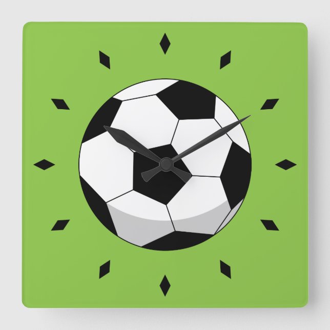 Horloge Carrée Balle de soccer en dessin (Recto)