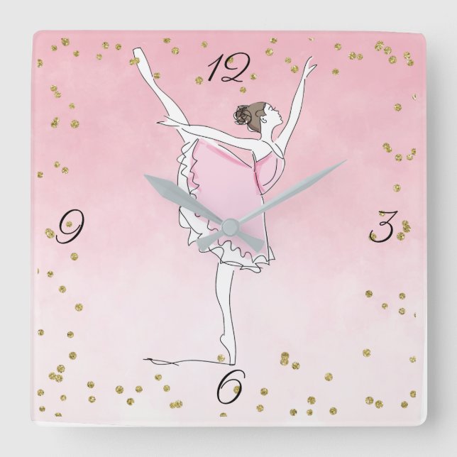 Horloge Carrée Ballerina Ballerina Plutôt Rose Glam Ombre (Recto)