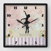Ballerina Silhouette sur Elegant Motif Vintage