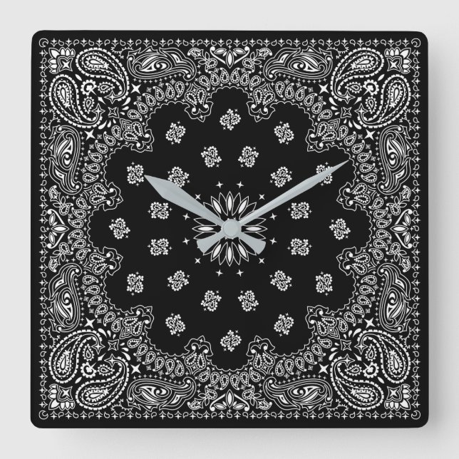 Horloge Carrée bandana paisley square cloche (Recto)