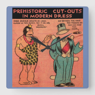 Horloge Carrée Bande dessinée des années 1930 poupée en papier de