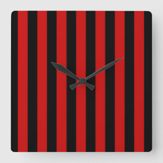 Horloge Carrée Bande noire et rouge