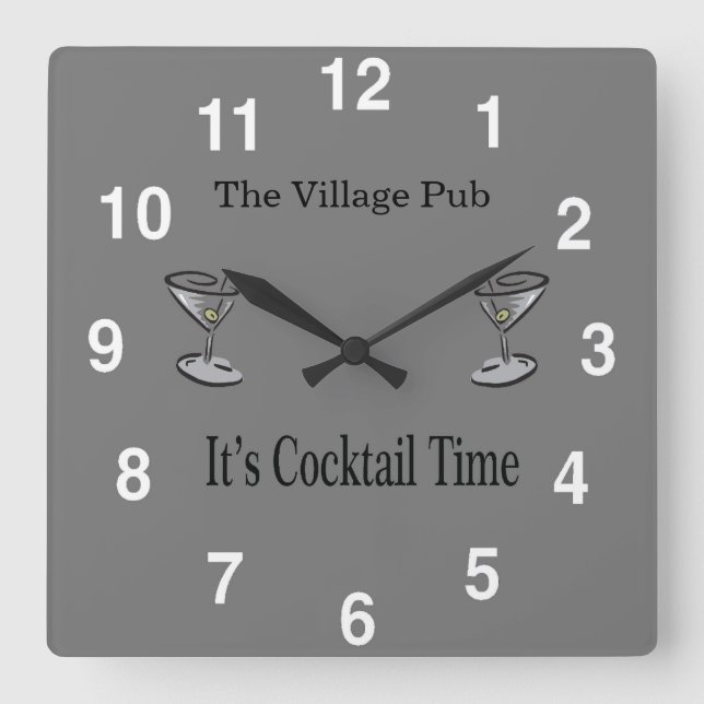 Horloge Carrée Bar Clock (Recto)