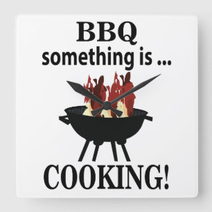 Horloge Carrée Barbeque Cook Chef Funny BBQ