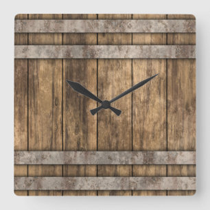 Horloge Carrée Baril Whiskey