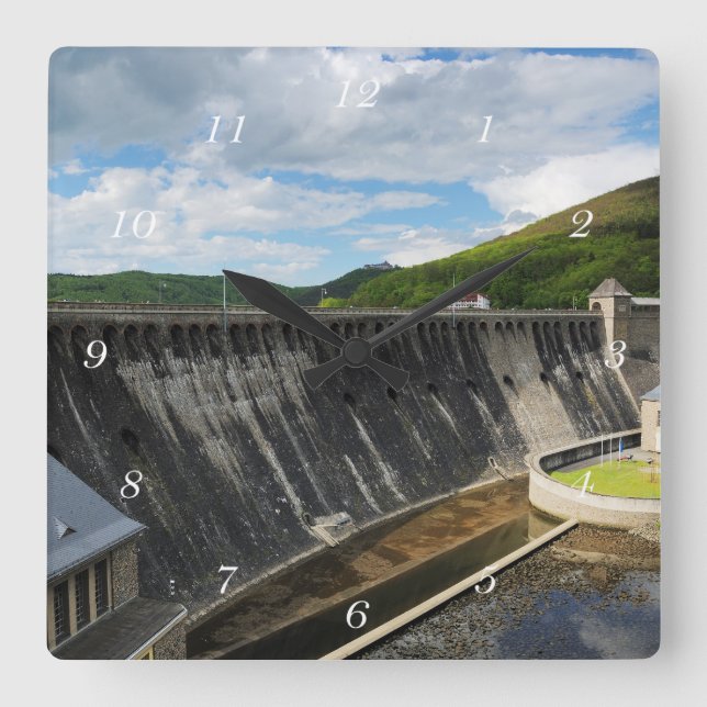 Horloge Carrée Barrage d'Edersee avec château de Waldeck (Recto)