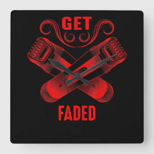 Horloge Carrée Barre Obtenir Faded Cool maître Barber Hairer Fa
