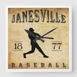 Horloge Carrée Base-ball 1877 de Janesville le Wisconsin
