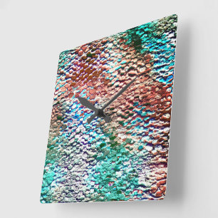 Horloge Carrée Base de pierre recouverte de mortier rustique et d