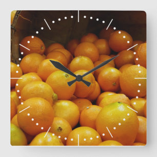 Horloge Carrée Basque Full of Oranges Square Wall Clock