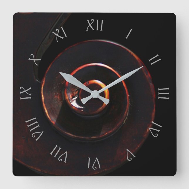 Horloge Carrée Bass 2 Gris Script Nombre Romain wccn (Recto)