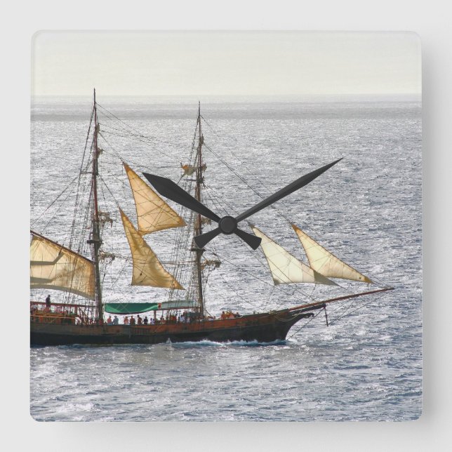 Horloge Carrée Bateau pirate (Recto)