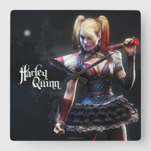 Horloge Carrée Batman Arkham Knight   Harley Quinn avec chauve-so