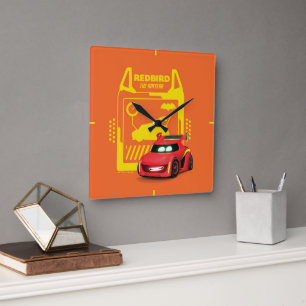 Horloge Carrée Batwheel™ Redbird - Le Racecar