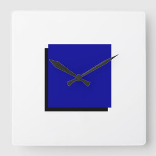Horloge Carrée Bauhaus classique Design bleu