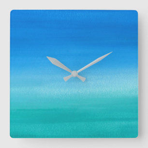 Horloge Carrée Beach Ocean Blue Green No
