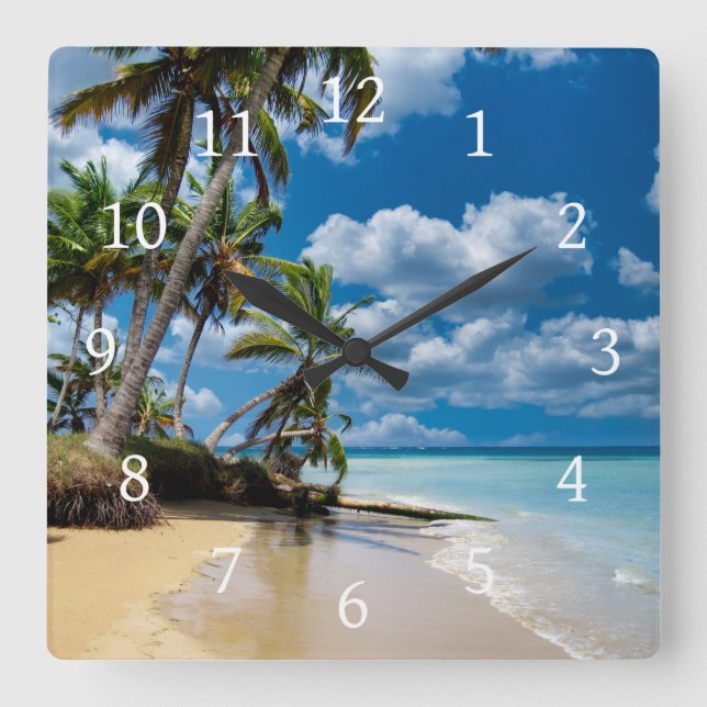 Horloge Carrée Beach Ocean Photo 168 (Recto)