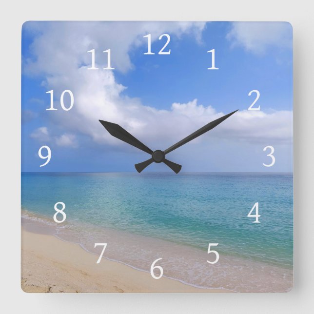 Horloge Carrée Beach Ocean Sea Photo 200 (Recto)
