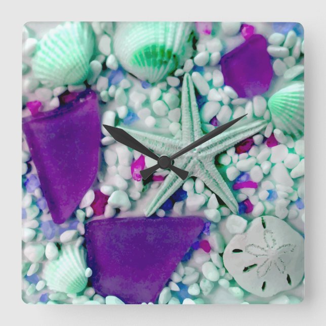 Horloge Carrée Beach Wall Clocks (Recto)