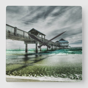 Horloge Carrée Beaches tropicales   Clearwater Floride