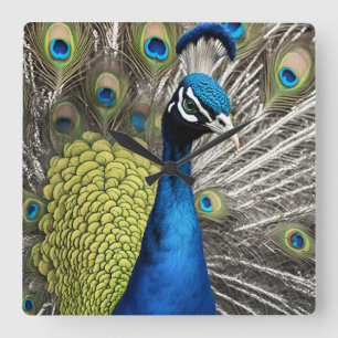 Horloge Carrée Beau Peacock