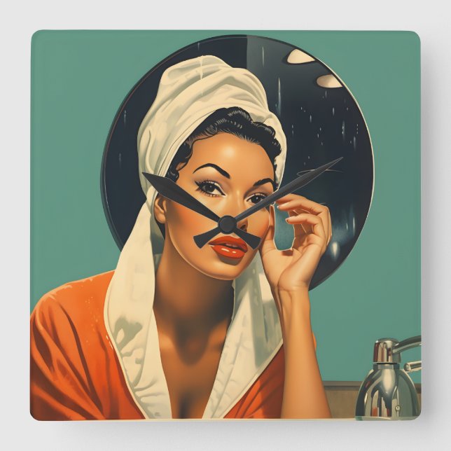 Horloge Carrée Beauté fondue vintage (Recto)