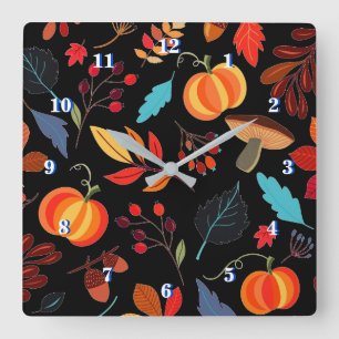 Horloge Carrée Beautiful Autumn Pattern