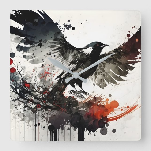 Horloge Carrée Beautiful bird flying in the sky (Recto)