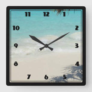 Horloge Carrée Beautiful Tropical Beach