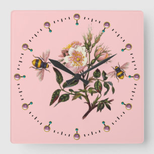 HORLOGE CARRÉE BEE BEE ET BEEKEEPER