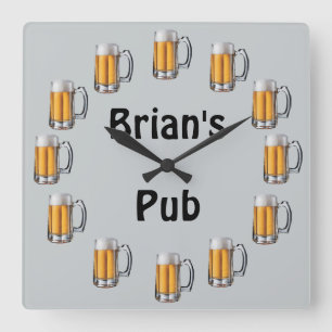 Horloge Carrée Beer Pub Wall Clock