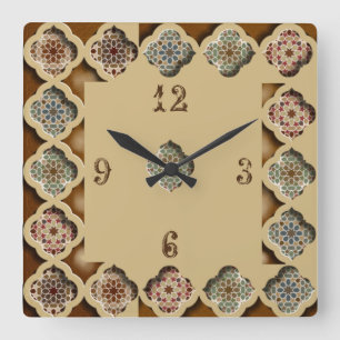 Horloge Carrée Belle caligraphie