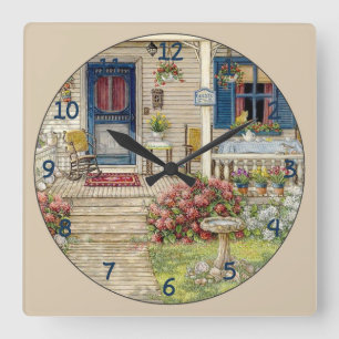 Horloge Carrée Belle maison d'été