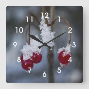 Horloge Carrée Berries congelées