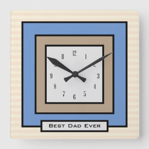 Horloge Carrée Best Dad Classic Squares Wall Clock