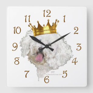 Horloge Carrée Bichon Frise King