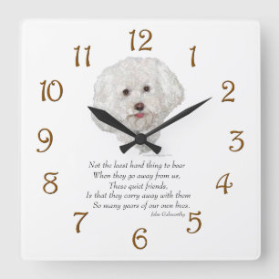 Horloge Carrée Bichon Frise Pont de l'Arc-en-Ciel