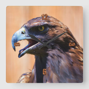 Horloge Carrée Bientôt Eagle Wildlife Art Portrait