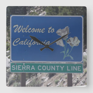 Horloge Carrée Bienvenue en Californie