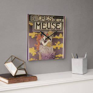 Horloge Carrée Bière de la Meuse par Marc Auguste Bastard