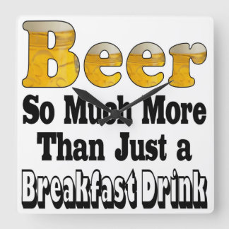 Horloge Carrée Bière de petit déjeuner