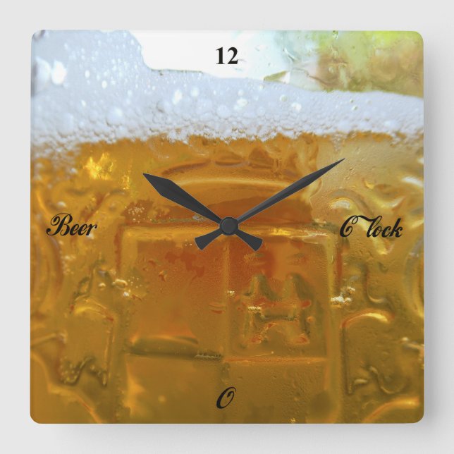 Horloge Carrée Bière O'Clock, (Recto)