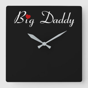 Horloge Carrée Big Daddy avec Red Heart