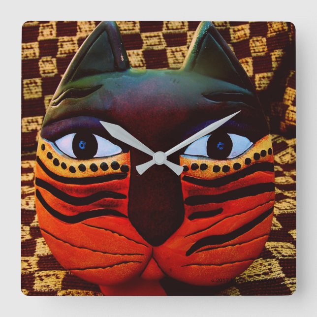 HORLOGE CARRÉE BIG KITTY CAT CLOCKTEMPS À LA FÊTE ! (Recto)