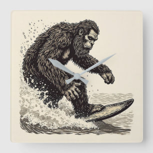 Horloge Carrée Bigfoot Surfant