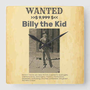 Horloge Carrée Billy le gosse 🤠 RÉCOMPENSE RECHERCHÉE