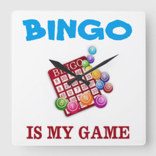 HORLOGE CARRÉE BINGO EST MON JEU